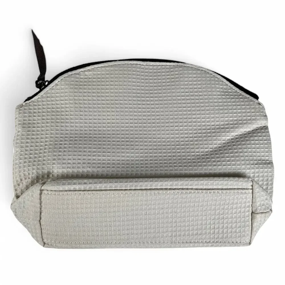 Jurlique Makeup Bag Zipper Cosmetic Pouch White Waffle Cotton Fabric